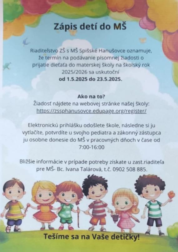 zápis do MŠ